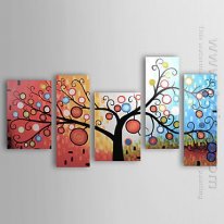 Hand-painted Abstract Oil Painting - Set of 5