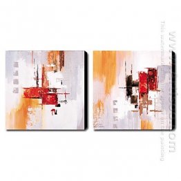 Hand-painted Oil Painting Abstract - Set of 2