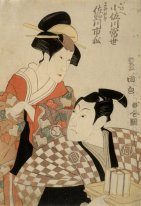 Les acteurs de kabuki Sanogawa Ichimatsu II Hayano Kampei et Osa