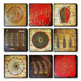 Hand-painted Oil Painting Abstract Oversized Square - Set of 9