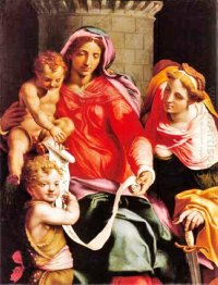 Madonna with Child, young Saint John the Baptist and Saint Barba