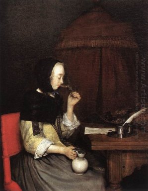 Femme buvant du vin