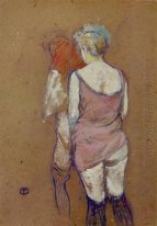 Two Half Naked Women Seen From Behind In The Rue Des Moulins Bro