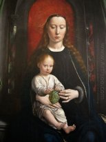 Polyptych av Cervara: center panel Madonna och barnet installera