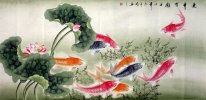 Fish & Lotus - pintura chinesa