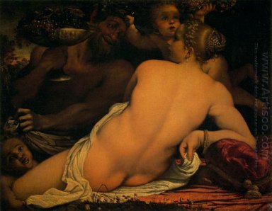 venus con un sátiro y cupidos