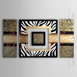 Hand-painted Abstract Oil Painting - Set of 4