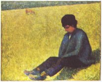 Peasant Boy Sitting In A Meadow 1883