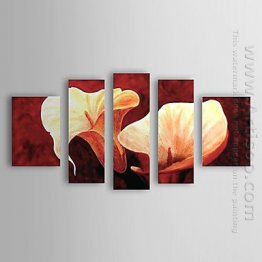 Hand-painted Oil Painting Floral Calla Lily - Set of 5 1302-FL00