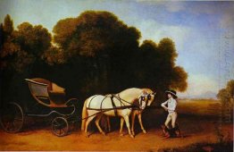 Park Phaeton With A Pair Of Cream Pontes In Charge Of A Stable L