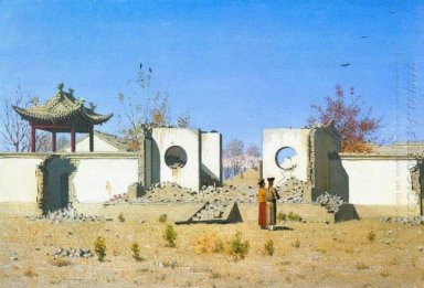 Die Ruinen der chinesischen Schrein Ak Kent 1870