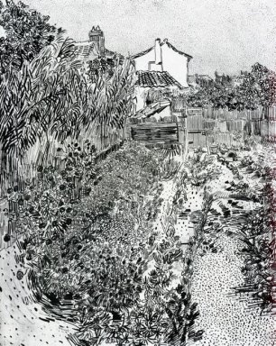 Le jardin avec des fleurs 1888