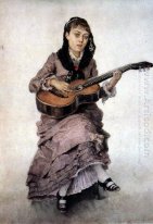 Retrato da princesa SA Kropotkina Com Guitarra 1882