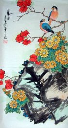 Oiseaux et fleurs - Peinture chinoise