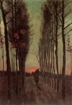 Avenue Of Poplars At Sunset 1884