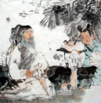 Old man, boy - Chinese Painting