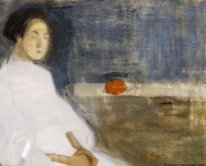 Seated Woman in White Dress
