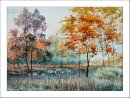 Arbres, aquarelle - peinture chinoise