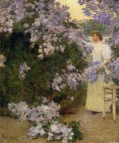 Mrs Hassam In The Garden 1