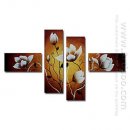 Hand-painted Floral Oil Painting - Set of 4