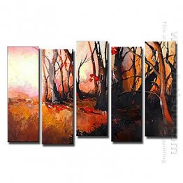 Hand-painted Landscape Oil Painting - Set of 5