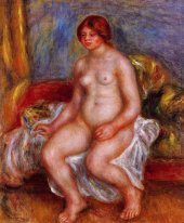 Nude Woman On Gree Cushions 1909