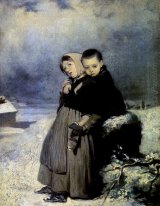 Orphelins dans le cimetière 1864