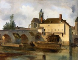 Moret Sur Loing The Bridge And The Church 1822