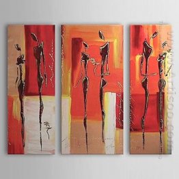 Hand-painted Abstract Oil Painting - Set of 3