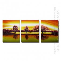 Hand-painted Landscape Oil Painting - Set of 3