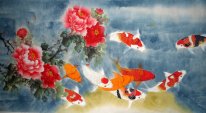 Fish & Peony - la pintura china