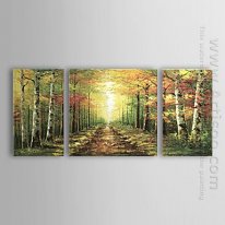 Tangan-Dicat Landscape Oil Painting - Set 3