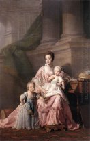 Queen Charlotte met haar twee kinderen