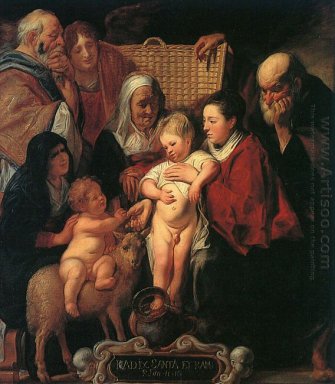 La Sacra Famiglia con Sant\'Anna The Young Battista ei suoi genit