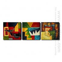 Hand Painted Oil Painting Abstract - Set of 3