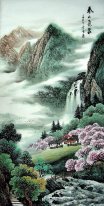 Bergen, Waterval - Chinees schilderij