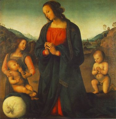 Madonna en ängel och Little St John som älskar barnet