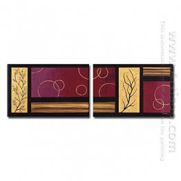 Hand-painted Abstract Oil Painting - Set of 2