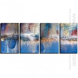 Hand-painted Abstract Oil Painting - Set of 4