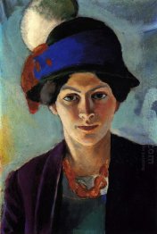 portrait of the artist s wife with a hat