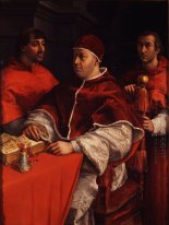 Retratos De León X cardenal Luigi De Rossi y Giulio De Medici