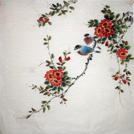 Oiseaux et fleurs - Peinture chinoise