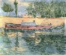 De oevers van de Seine met boten 1887