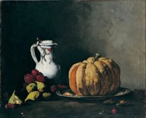 Still Life dengan Labu, Plum, Ceri, Gambar dan Jug