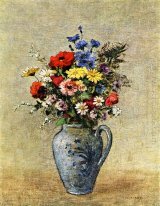 Flowers In A Vase With One Handle