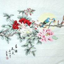 Peony y pájaros - la pintura china