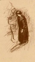 Mujer en traje oscuro Ruta 1886