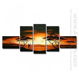 Hand-painted Landscape Oil Painting - Set of 5