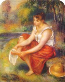 Girl Wiping Her Feet