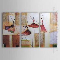 Hand-painted Abstract Oil Painting - Set of 3